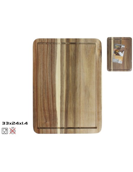 TABLA DE CORTE MADERA ACACIA 33X24X1,4 CM TABLA DE CORTE MADERA ACACIA 33X24X1,4 CM