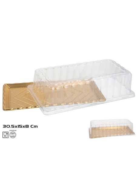 PORTA TARTAS RECTANGULAR 30,5X15X8 CM PORTA TARTAS RECTANGULAR 30,5X15X8 CM