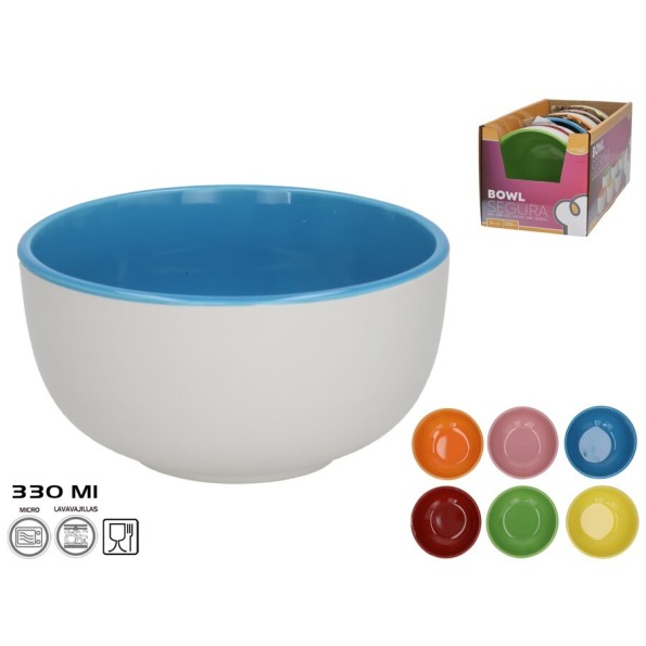 BOWL 11,5X6,5CM 330ML SEGURA 6 COLORES