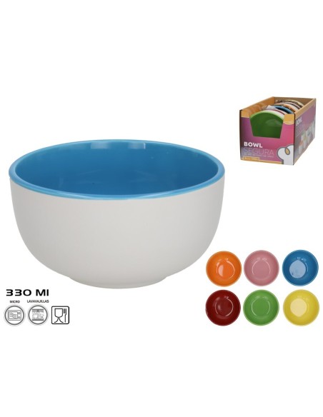 BOWL 11,5X6,5CM 330ML SEGURA 6 COLORES BOWL 11,5X6,5CM 330ML SEGURA 6 COLORES