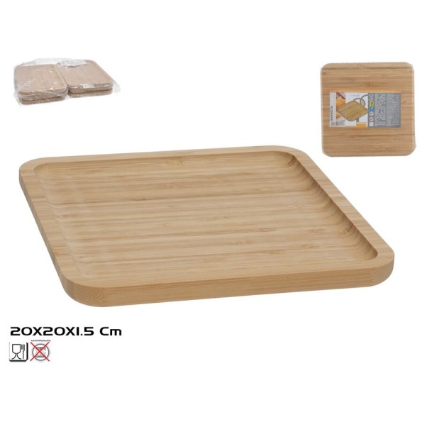 BANDEJA BAMBU NATURE 20X20X1,5CM