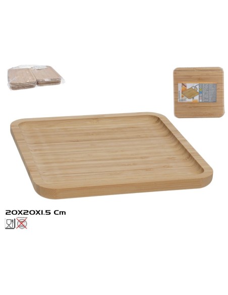 BANDEJA BAMBU NATURE 20X20X1,5CM BANDEJA BAMBU NATURE 20X20X1,5CM