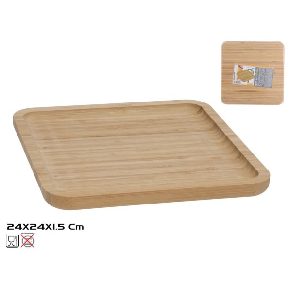 BANDEJA BAMBU NATURE 24X24X1,5CM