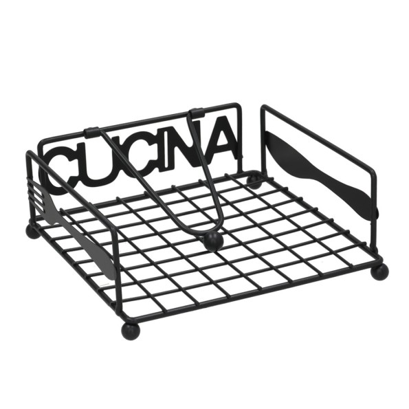 SERVILLETERO METAL CUCINA 18X18X7CM NEGRO