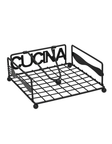 SERVILLETERO METAL CUCINA 18X18X7CM NEGRO SERVILLETERO METAL CUCINA 18X18X7CM NEGRO