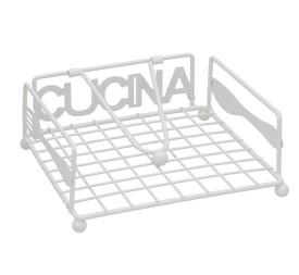 SERVILLETERO METAL CUCINA 18X18X7CM BLANCO