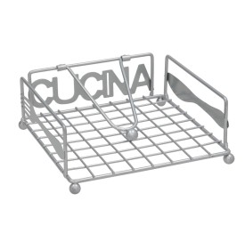 SERVILLETERO METAL CUCINA 18X18X7CM PLATA