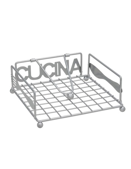 SERVILLETERO METAL CUCINA 18X18X7CM PLATA SERVILLETERO METAL CUCINA 18X18X7CM PLATA