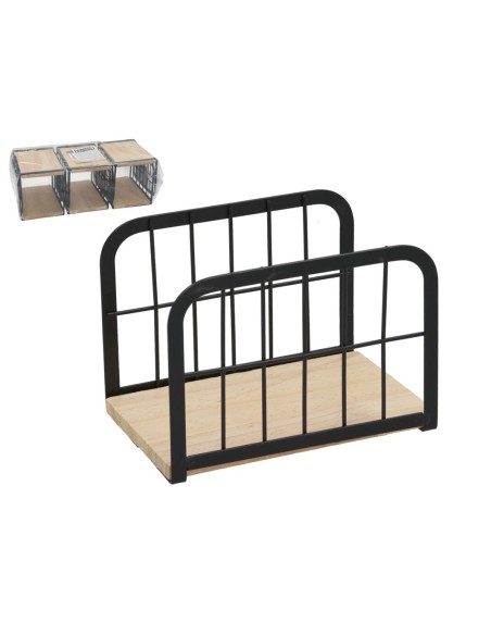 SERVILLETERO METAL+MADERA CORDOBA 10X14.5X10.5CM N SERVILLETERO METAL+MADERA CORDOBA 10X14.5X10.5CM N
