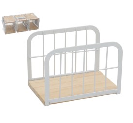 SERVILLETERO METAL+MADERA CORDOBA 10X14.5X10.5CM BLANCO