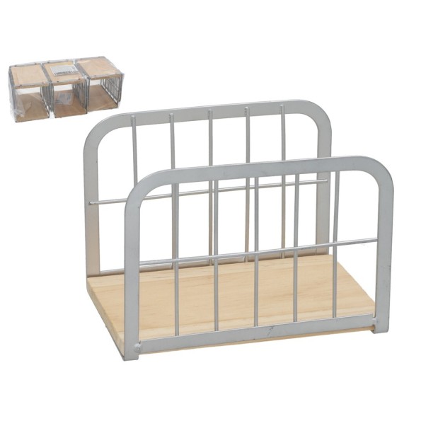 SERVILLETERO METAL+MADERA CORDOBA 10X14.5X10.5CM M