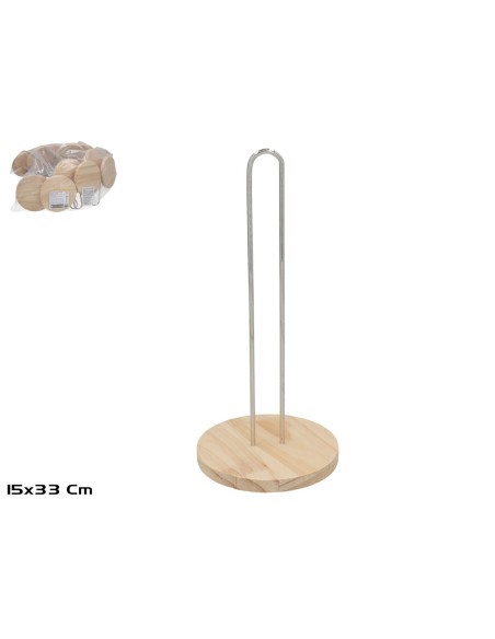PORTAROLLOS MADERA+METAL LOLA 15X33CM PLATA PORTAROLLOS MADERA+METAL LOLA 15X33CM PLATA
