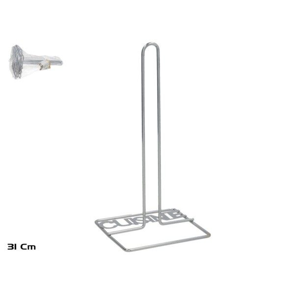 PORTARROLLOS COCINA METAL CUISINE 16X14X31CM PLATA