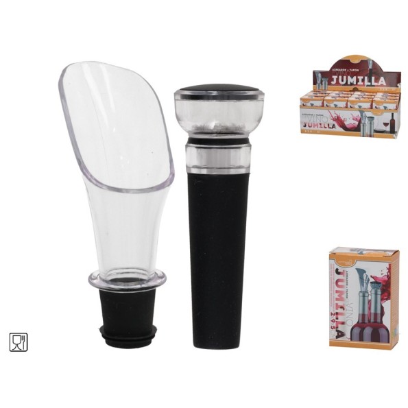 SET AIREADOR + TAPON VINO JUMILLA 5X2X9.5CM