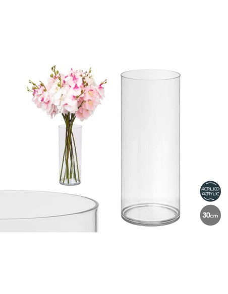 JARRON CILINDRICO ACRILICO 12X30CM JARRON CILINDRICO ACRILICO 12X30CM