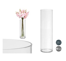 JARRON CILINDRICO ACRILICO 12X40CM