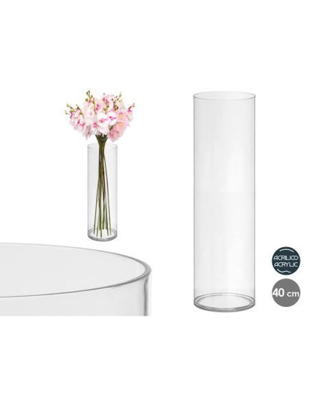 JARRON CILINDRICO ACRILICO 12X40CM JARRON CILINDRICO ACRILICO 12X40CM