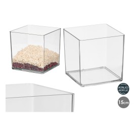 JARRON CUADRADO ACRILICO 15X15CM