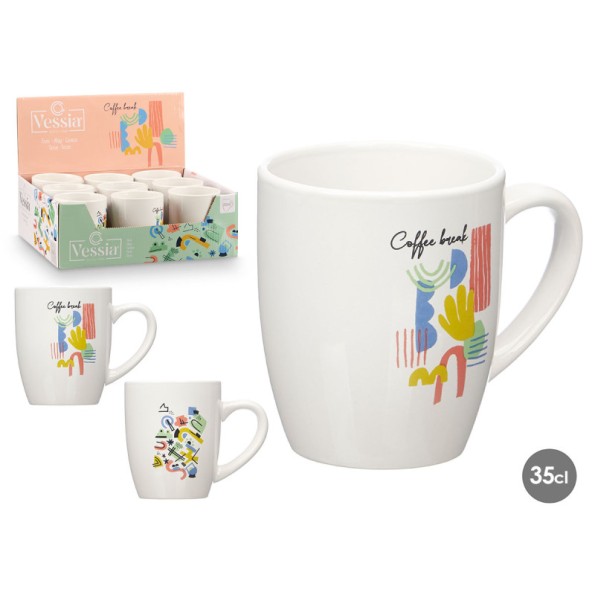 TAZA PORCELANA COFFEE BREAK SURT 2 350ML