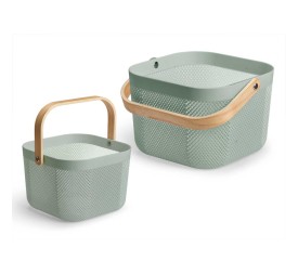 CESTA MULTIUSOS VERDE CUADRADA ASA