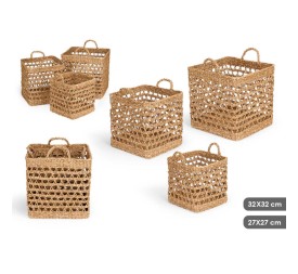 SET 3 CESTOS CUADRADOS CALADOS 37X37CM