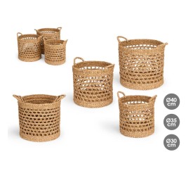 SET 3 CESTOS REDONDOS CALADOS 40CM DIAM