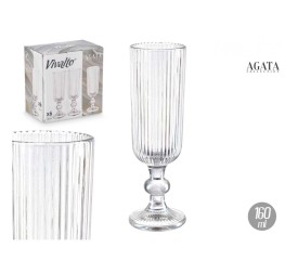 COPA CAVA TRANSPARENTE RAYAS 160ML