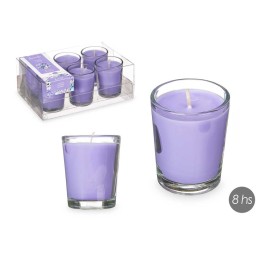 SET 6 VELAS VASO VIDRIO LAVANDA