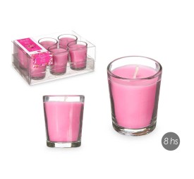 SET 6 VELAS VASO VIDRIO ORQUIDEA