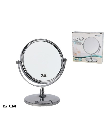 ESPEJO DOBLE CARA 15CM C/ AUMENTO 3X
