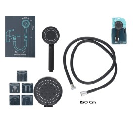SET DUCHA NEGRO MATE 5 FUNCIONES 9X22,5CM