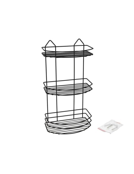ESTANTERIA 3 NIVELES NEGRO 24,5X15X46,5CM