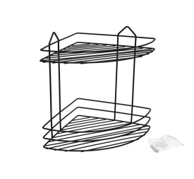 RINCONERA METAL 2 NIVELES NEGRA 23,5X23,5X29,5CM