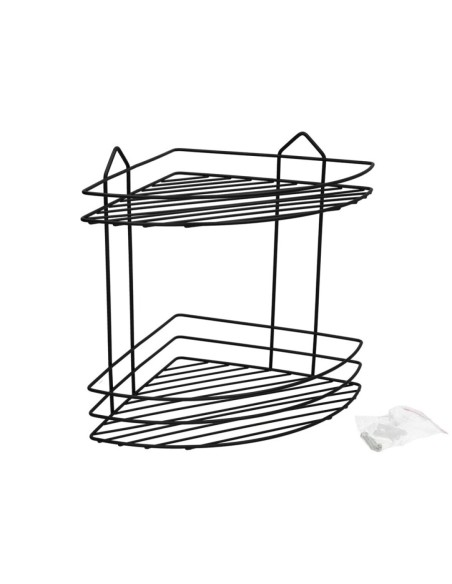 RINCONERA METAL 2 NIVELES NEGRA 23,5X23,5X29,5CM