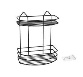 ESTANTERIA METAL 2 NIVELES NEGRA 24,5X15X29,5CM