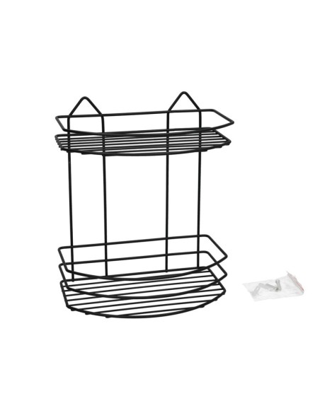 ESTANTERIA METAL 2 NIVELES NEGRA 24,5X15X29,5CM