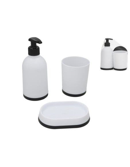 SET 3 ACCESORIOS BAÑO 8X9.5CM BLANCO