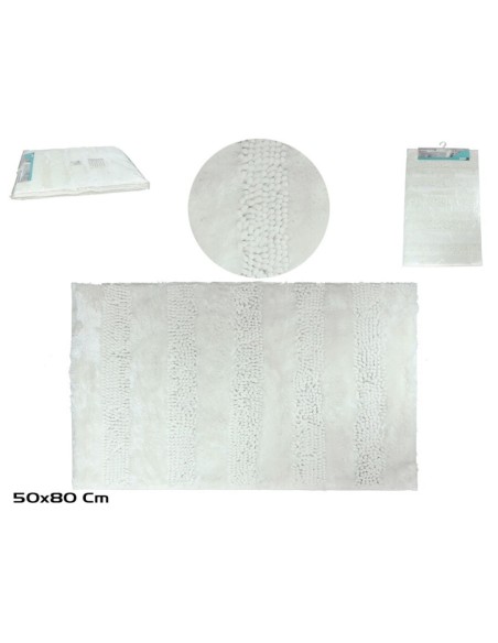 ALFOMBRA BAÑO DAMA 50X80CM BLANCO