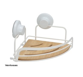 RINCONERA C/2 VENTOSAS BAÑO JAVEA 20X20X6CM BLANCO