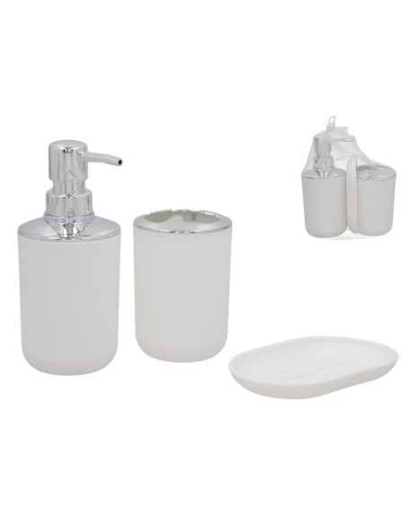 SET BAÑO 3 PCS NIZA 8X13CM BLANCO
