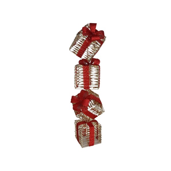 CAJAS REGALO X4 C/60 LUCES 15X85CM ORO