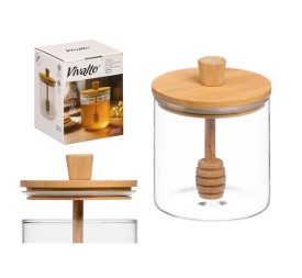 MIELERA BOROSILICATO MANGO TAPA BAMBU 500ML