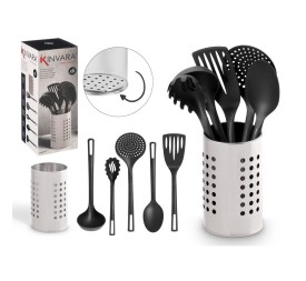 SET 5 UTENSILIOS SOPORTE ACERO
