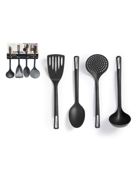 SET 4 UTENSILIOS NEGROS