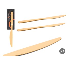 SET 2 CUCHILLOS DORADOS