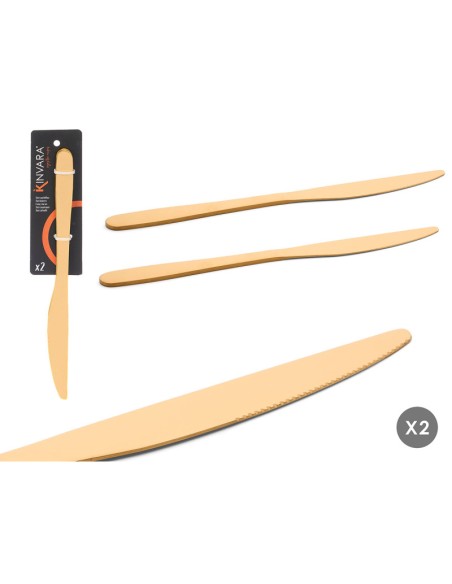 SET 2 CUCHILLOS DORADOS