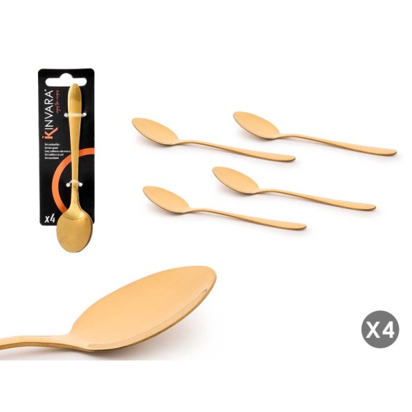 SET 4 CUCHARILLAS DORADAS