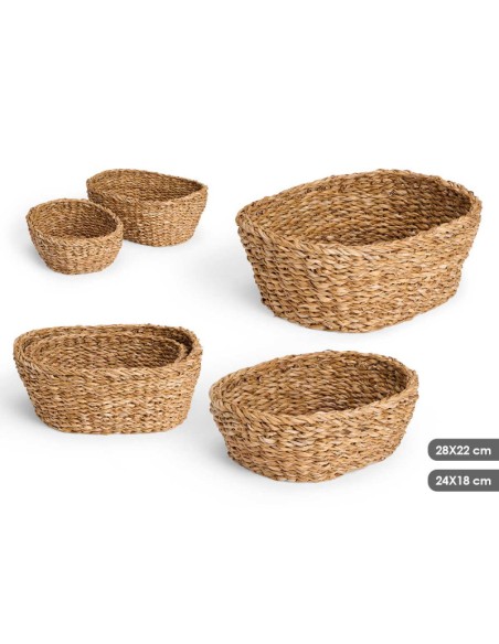 SET 2 CESTOS OVALADOS 28X22CM