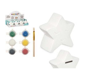 HUCHA PINTAR ESTRELLA 6 COLORES PINCEL