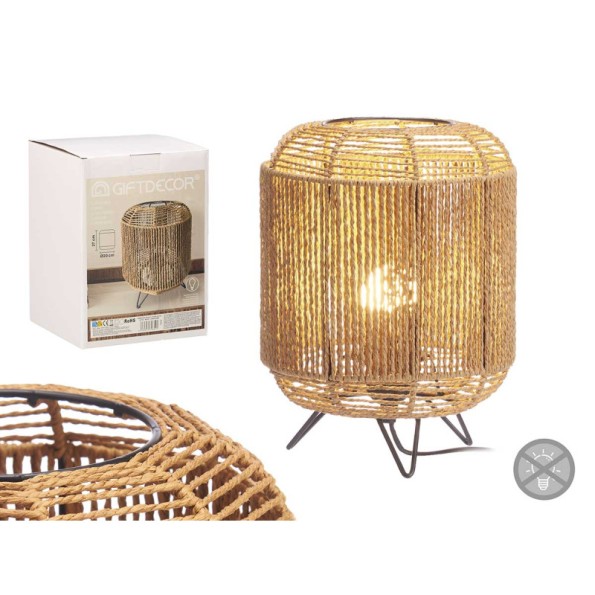 LAMPARA SOBREMESA CILINDRO TRIPODE CUERDA